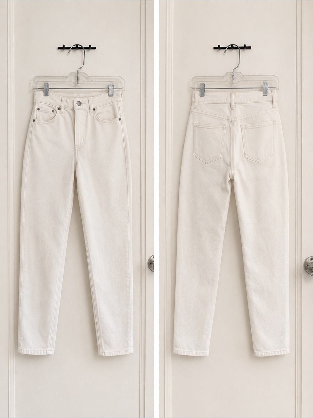 Rag and Bone Cream Skinny Jeans Womens 26 Nina High Rise Ankle Cigarette